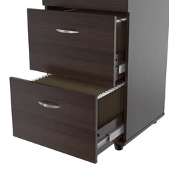 Espresso Wood Finish Four Large Drawer Filing Cabinet