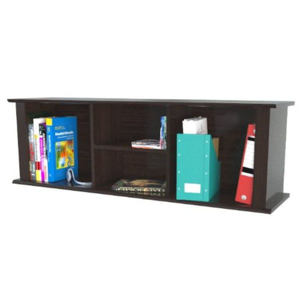 Espresso Finish Wood Wall Mounted Shelving Unit