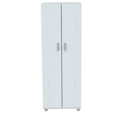 White Finish Wood Storage Cabinet with Two Doors