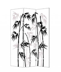 1 x 48 x 72 Multi Color Wood Canvas Bamboo Leaf  Screen