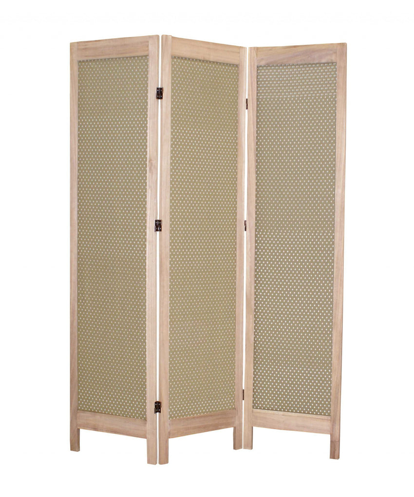 1 x 48 x 67 Beige Wood & Fabric - Screen