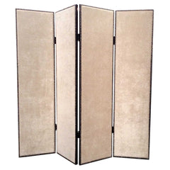 1 x 84 x 84 Beige Wood & Fabric Chateau  Screen