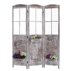 1 x 53 x 70 Gray Pot Garden Wood  Screen