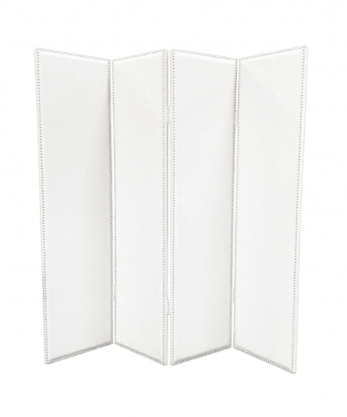 1 x 84 x 84 White Faux leather  Screen