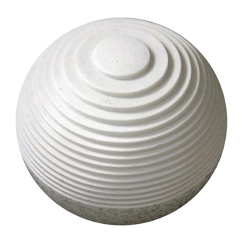 1 x 14 x 12 White Round With Lines And Light - Outdoor Ball