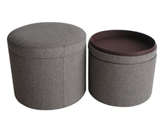 1 x 19 x 19 Gray Tweed Storage  Ottoman