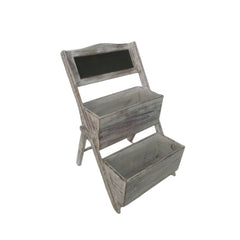 Home Garden Decorative Wood Shelf in Whitewash Gray