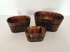 1" x 10" x 7" Brown, Wood Garden Planter - 3 Piece