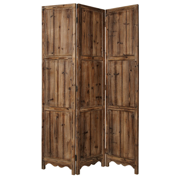 1" x 63" x 72" Natural 3 panel Wood Fortress  Screen