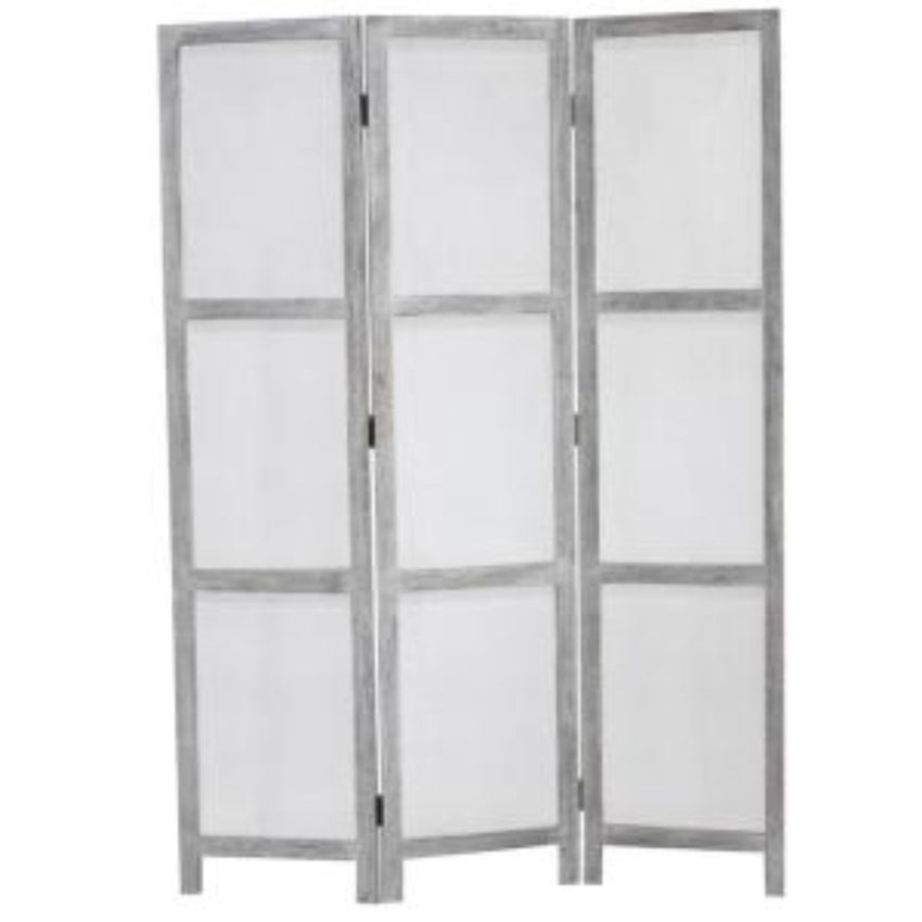 1" x 53" x 67" Gray Wood Breezer Mesh  Screen