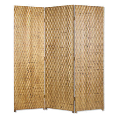 1" x 63" x 72" Gold Wood 3 Panel  Screen