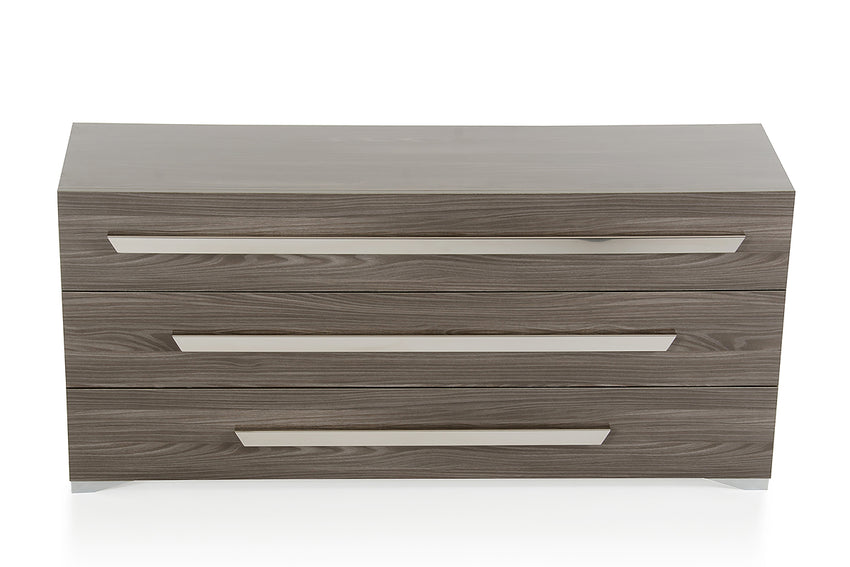 Gray Gradient Lines Chrome 3 Drawer Dresser