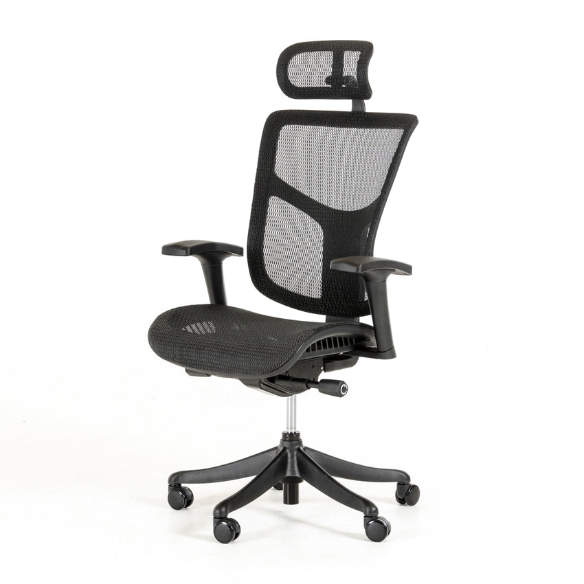 52' Black Plastic and Aluminum Office Chair