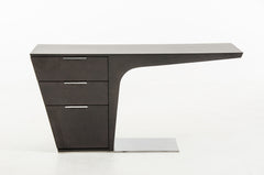 30' Wenge Veneer and Steel Office Desk