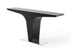 30' Wenge Veneer and Steel Console Table