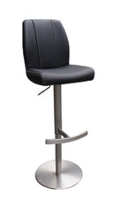 45' Black Leatherette and Steel Bar Stool