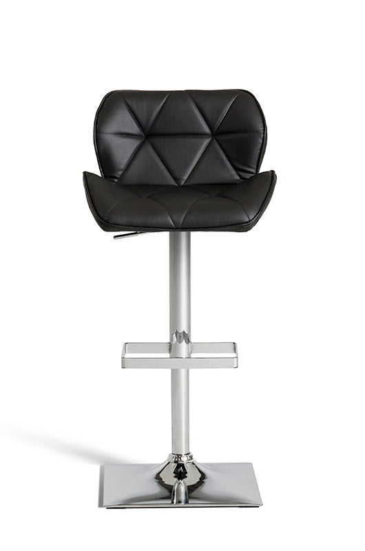 42' Black Eco Leather and Steel Bar Stool