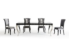 30" Black Lacquer MDF Dining Table