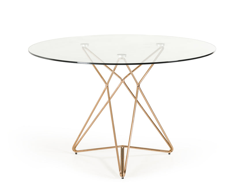 30' Glass and Steel Round Dining Table