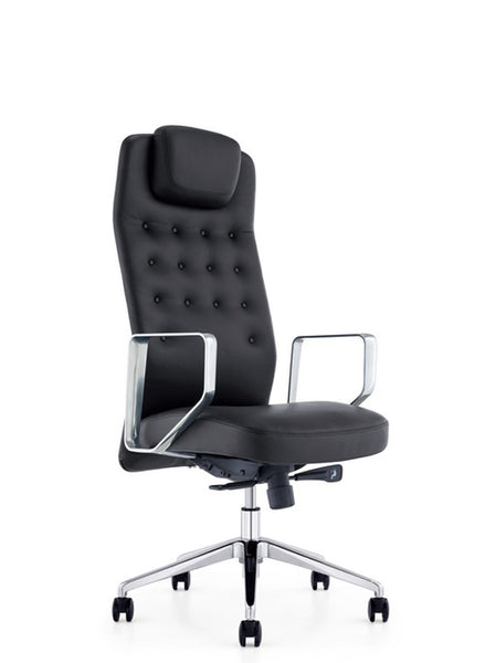 51' Black Plastic and Aluminum High Back Office Chair