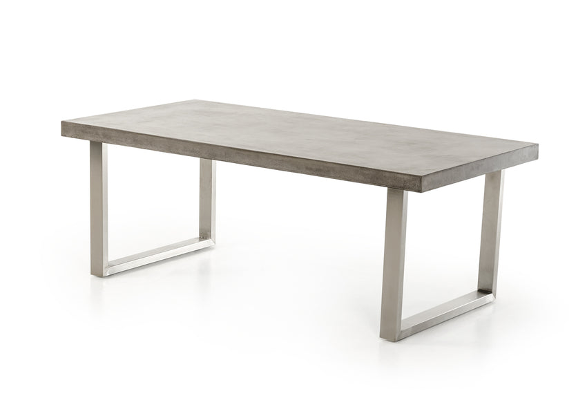 30' Concrete and Stainless Steel Dining Table