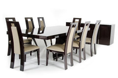 30' Ebony High Gloss MDF and Steel Dining Table