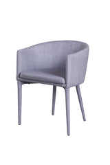 28' Grey Fabric and Metal Dining Chair