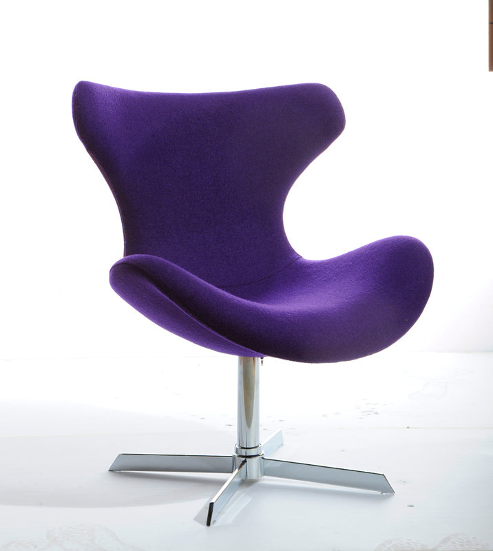 33' Purple Fabric  Polyester  and Wool Lounge Chair