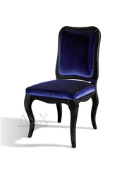 Two 39.4' Purple Velvet and Wood Side Chairs