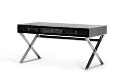 21' Black Crocodile MDF and Steel Desk