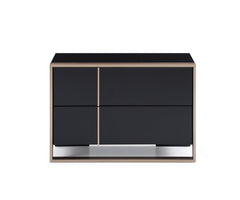 Modern Brushed Black and Bronze Nightstand