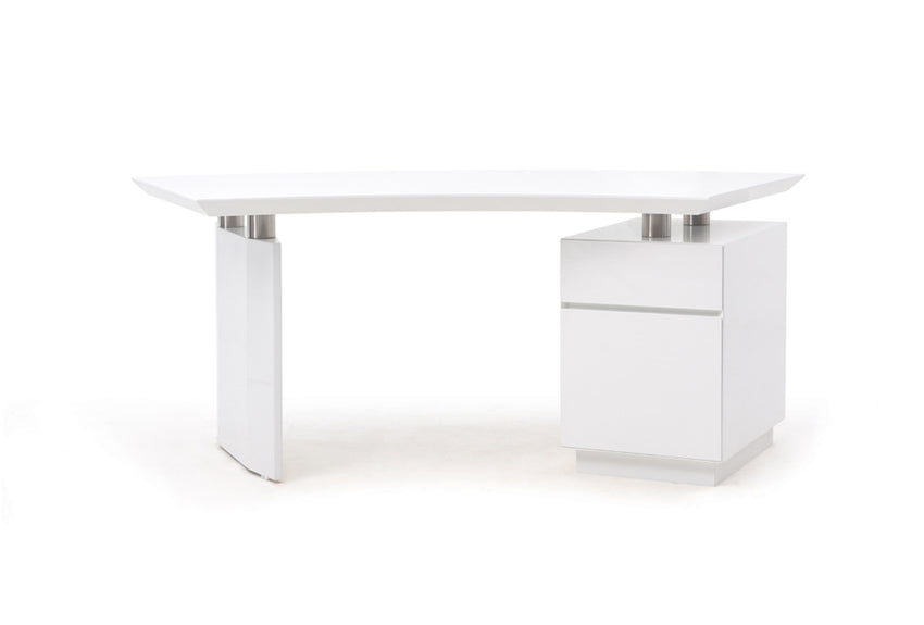 30' White Stainless Steel Office Desk