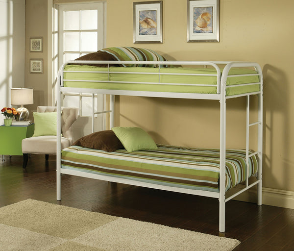 78' X 41' X 60' Twin Over Twin White Metal Tube Bunk Bed