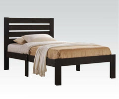 Popular Espresso Queen Size Slat Wood Bed