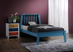 Queen Bed, Blue - Poplar Wood Blue