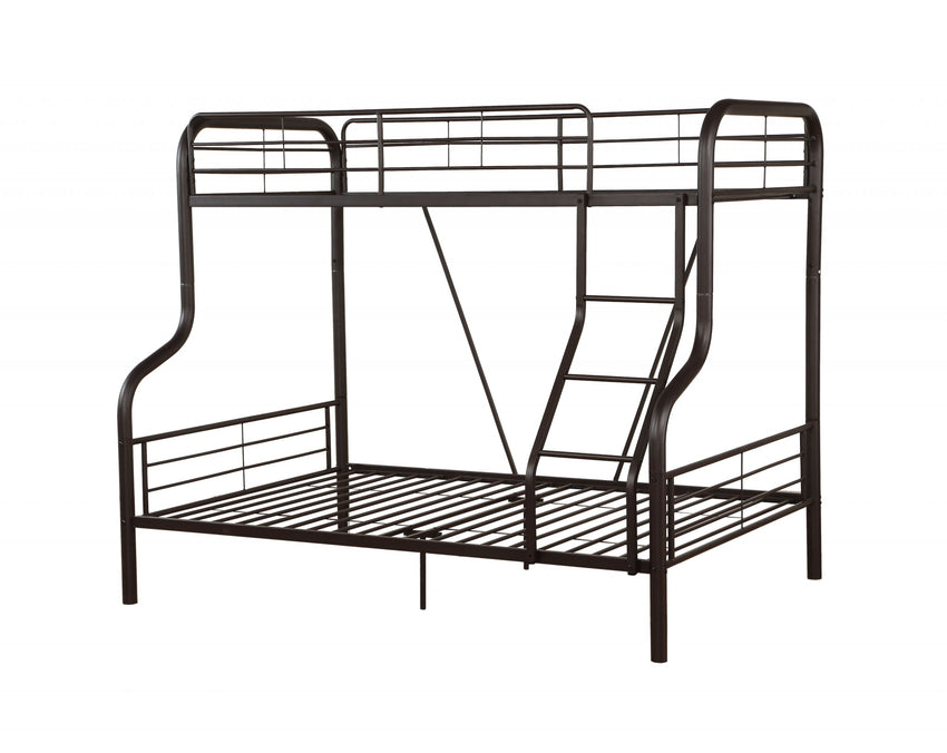 79' X 57' X 63' Twin Over Full Sandy Black Metal Tube Bunk Bed