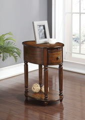 Dark Oak Finish Oval Side or End Table