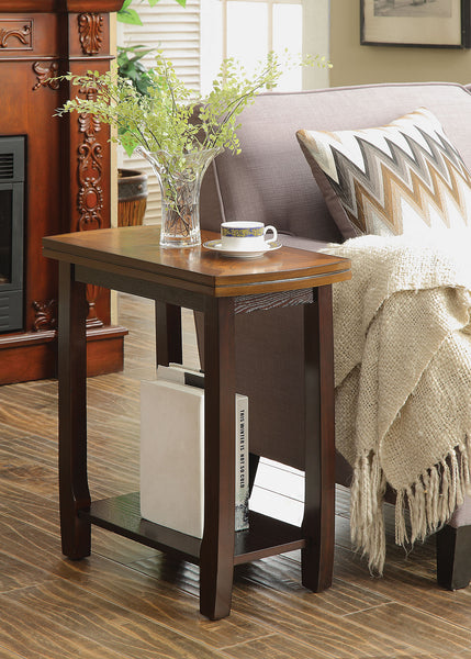 Side Table, Espresso & Dark Oak - MDF, Particle Board, Birc Espresso & Dark Oak