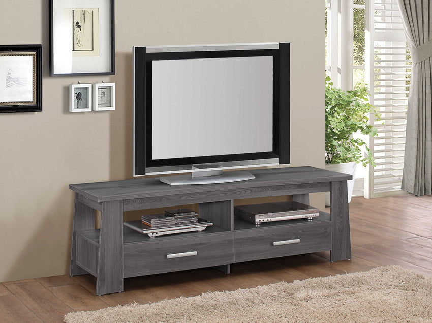 63' X 18' X 20' Dark Gray Oak Tv Stand