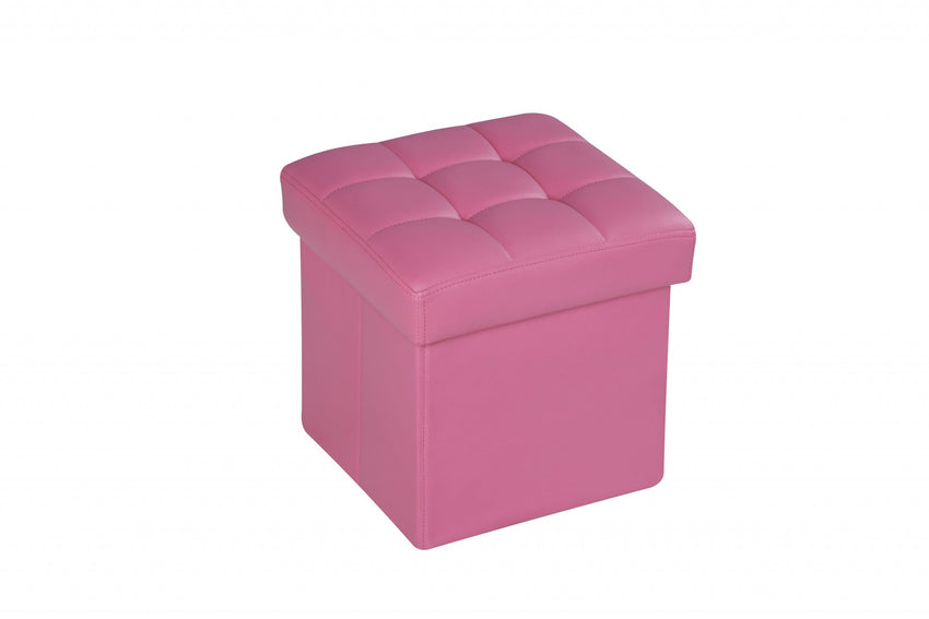 Ottoman with Storage (Youth), Pink PU - MDF, PU Pink PU