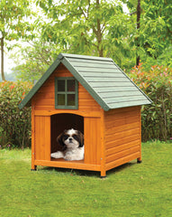 32" X 34" X 37" Honey Oak And Green Pet House