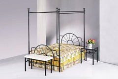 85' X 60' X 83' Queen Sandy Black Headboard Footboard And Canopy