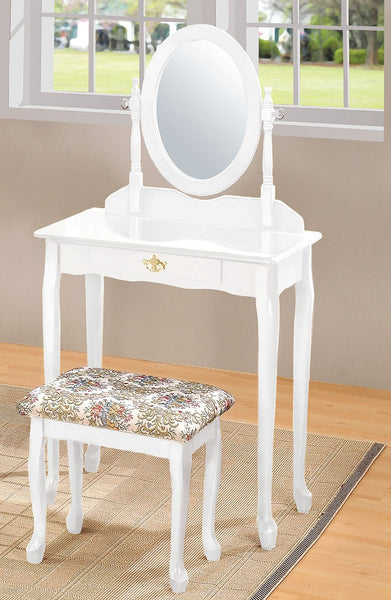 29' X 18' X 49' White Queen Anne Vanity Set