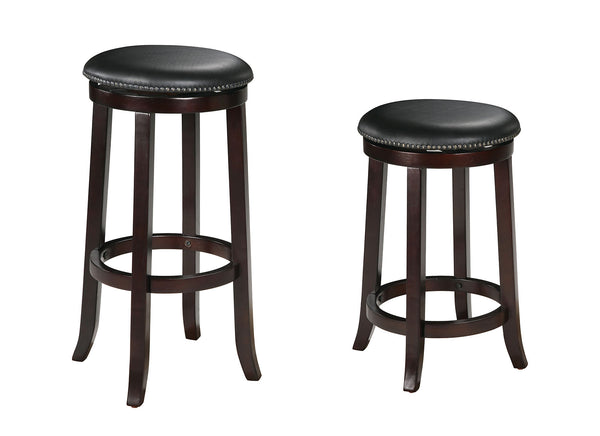 Chelsea Counter Height Stool with Swivel (Set-2), PU & Espresso