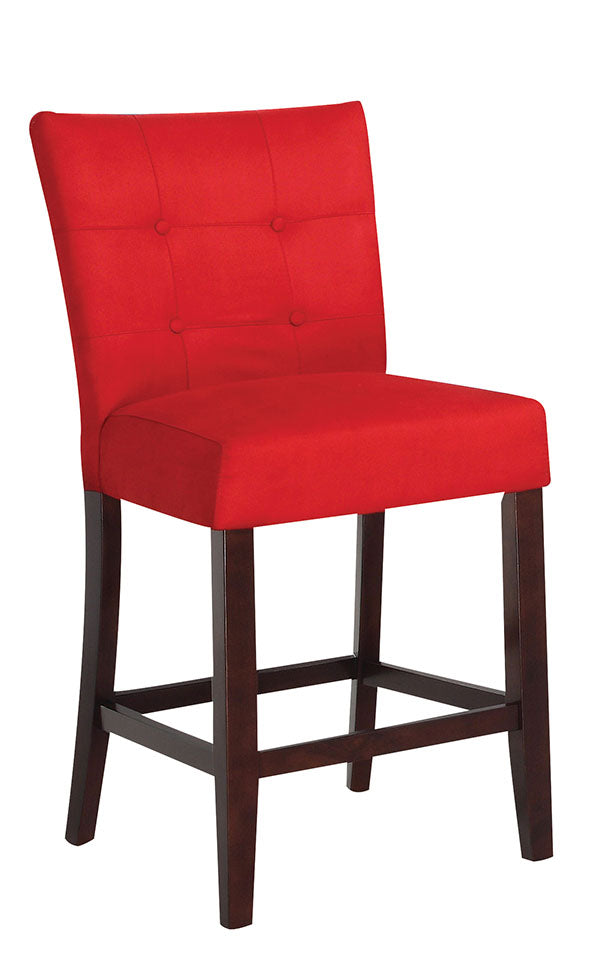 19' X 26' X 42' 2pc Red Microfiber And Walnut Counter Height Chair