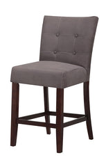 19' X 26' X 42' 2pc Gray Microfiber And Walnut Counter Height Chair