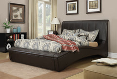 Queen Bed, Espresso Pu - Pu, Wood & Plywood Espresso Pu