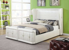 Queen Bed, Pearl White Pu - Pu, Ca Foam (Tb117) Pearl White Pu