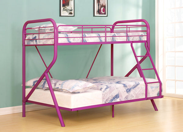 Twin/Full Bunk Bed, Green - Metal Tube (Steel) Green