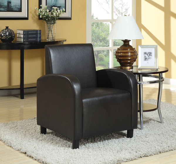 Accent Chair Black Pu